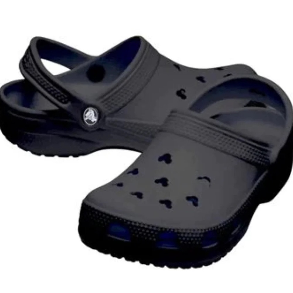 Black Disney Crocs Clogs almost new comfortable like new women size 9